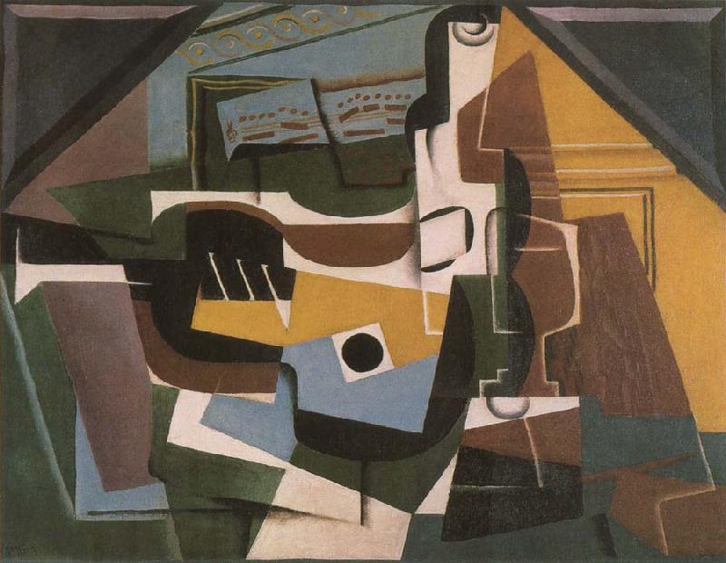 Juan Gris Guitar winebottle and cup oil painting image